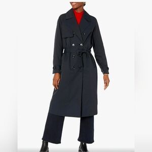 NWT The Drop Noah Black Button Up Trench Coat Small Jacket